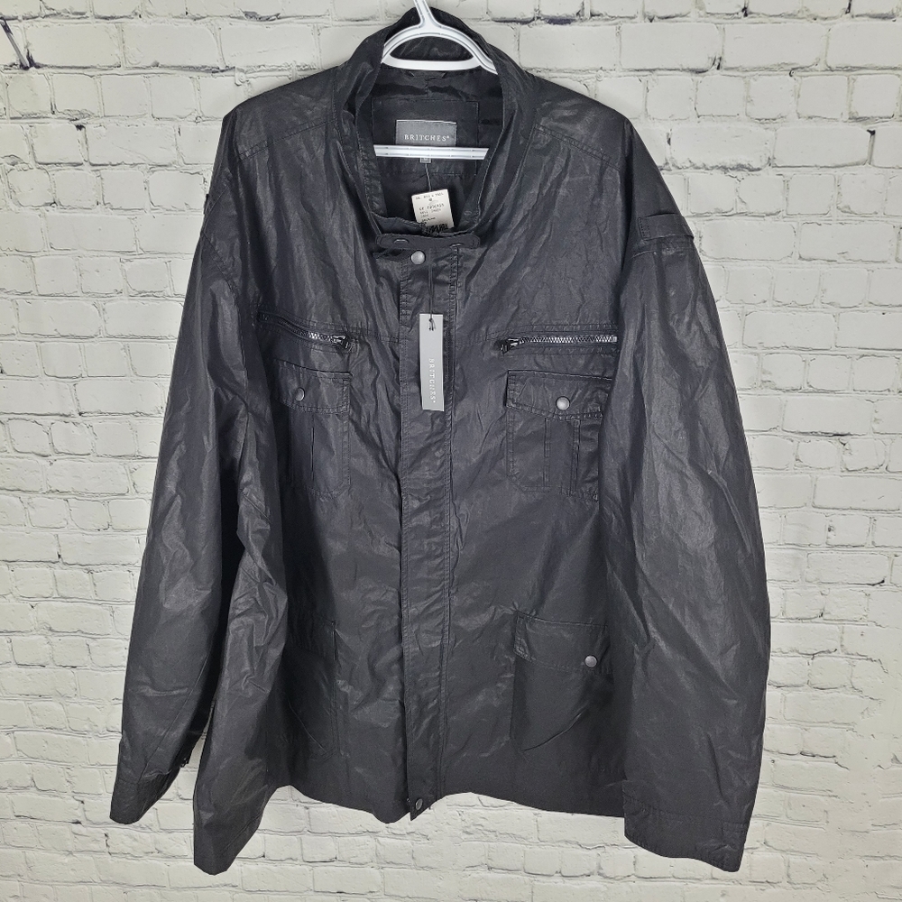 BRITCHES | coated cotton-nylon lined lightweight zip utility pocket jacket